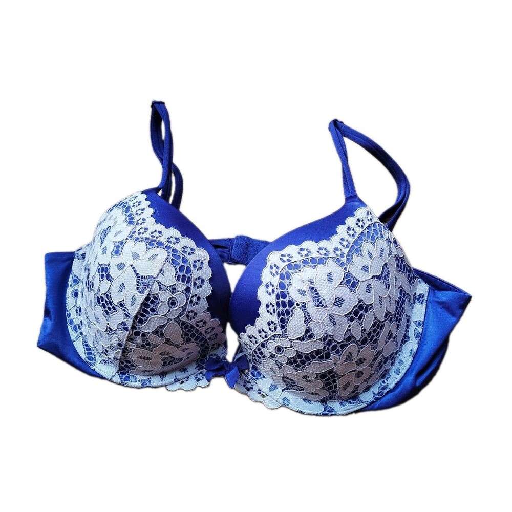 Victoria's Secret 36B Very Sexy Push-Up Padded Bra Purple Floral Lace Coquette